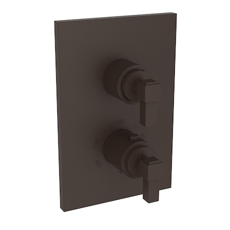 Newport Brass 1/2" Square Thermostatic Trim Plate With Handle in Oil Rubbed Bronze 3-3143TS-10B